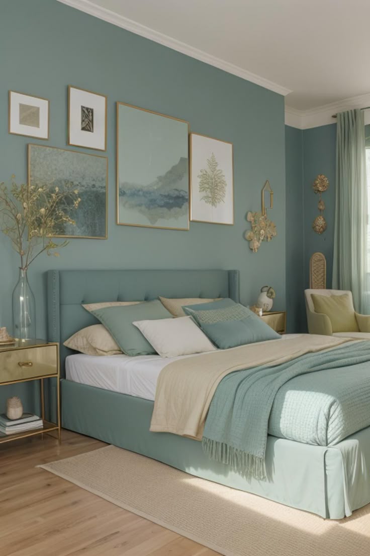 Sage‑Green & Beige Bedroom